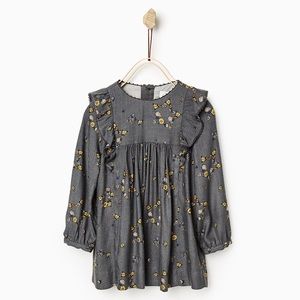 Zara Girl Floral Stars Frilled Dress || 2-3 Year